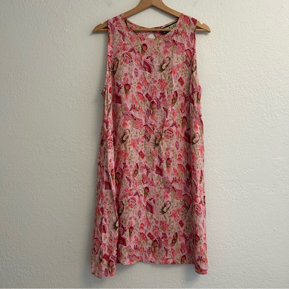 Loco Lindo Dresses & Skirts - VTG Loco Lindo Pink Floral Sleeveless Dress – Size X-Large – Made in California